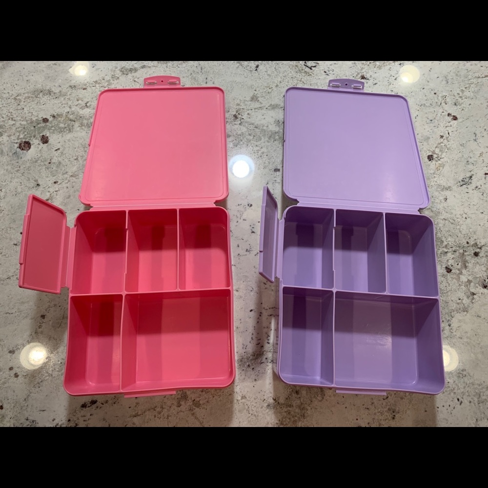 Two Pottery Barn Kids Bento Boxes.